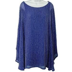 Free People Deep Sea Blue Purple Chrysallis Beaded Sequin Kaftan Mini Dress XS